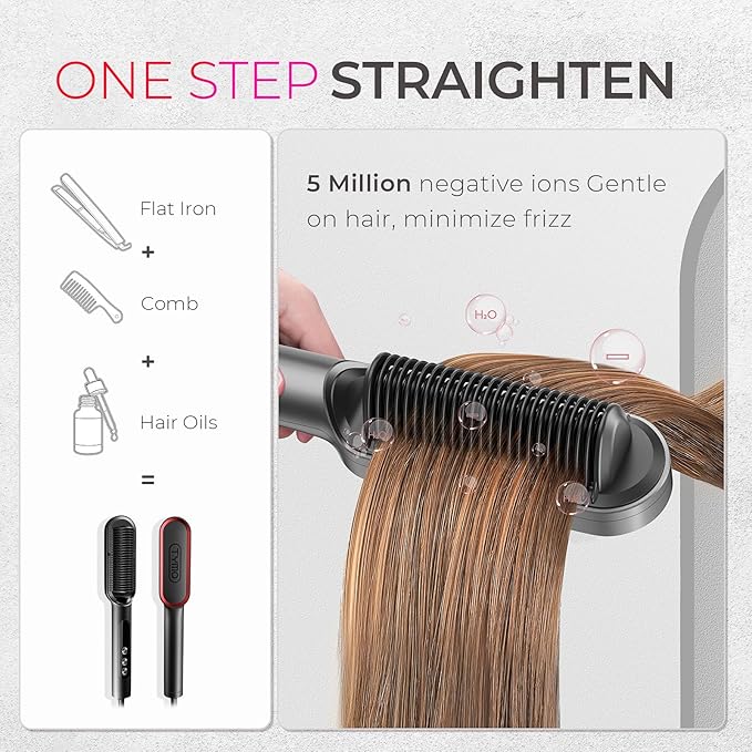 TYMO Ring Plus Ionic Hair Straightener Brush - Image 2