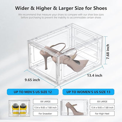 12 Pack Hard Sturdy Thickened Rigid XX Large Shoe Storage Organizer - Image 4