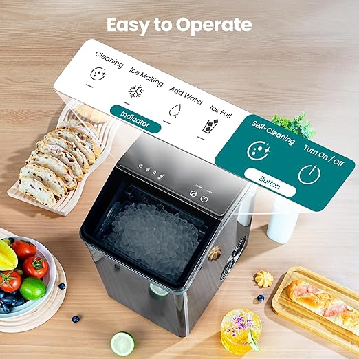 Gevi KNOVA Nugget Ice Maker Countertop, 40lbs/24H Self-Cleaning Portable Pellet - Image 5