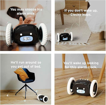 CLOCKY Extra Loud Alarm Clock for Heavy Sleepers on Wheels Rolls Runs Away - Image 9