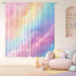 Colorful Rainbow Cute Kids Girls Girly Living Room Bedroom Window Curtains | 42"W x 63"L Galaxy Sky; fade-proof print, 2 panels, rod pocket, easy to install and washable.