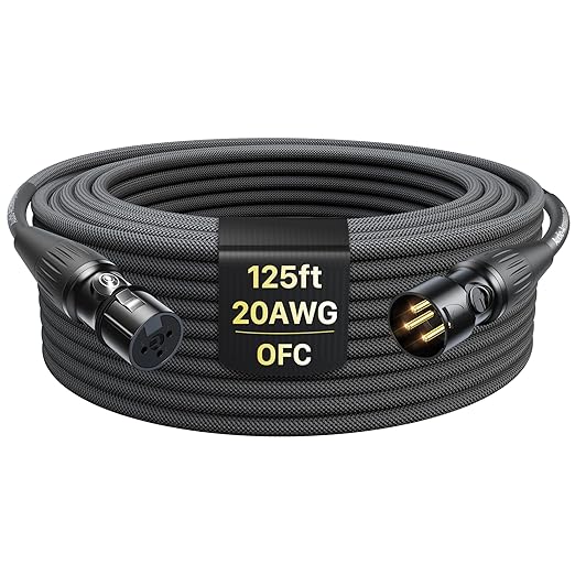 XLR Cables 125ft 1 Pack, Professional Gold-Plated Rean Connectors from Neutrik by AA