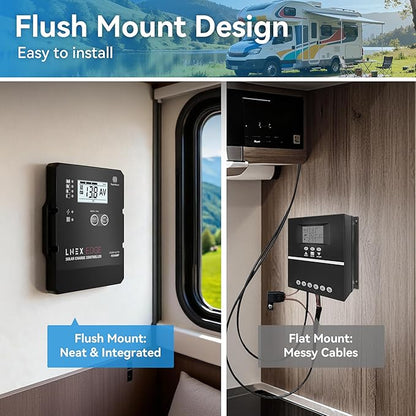 Solar Charge Controller with Flush Mount Design, 6 Stage Charging with LCD - Image 3