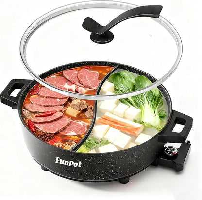 6L Electric Hot Pot with S-Shape Dual-Divider, Smart Temperature Control by Unknown