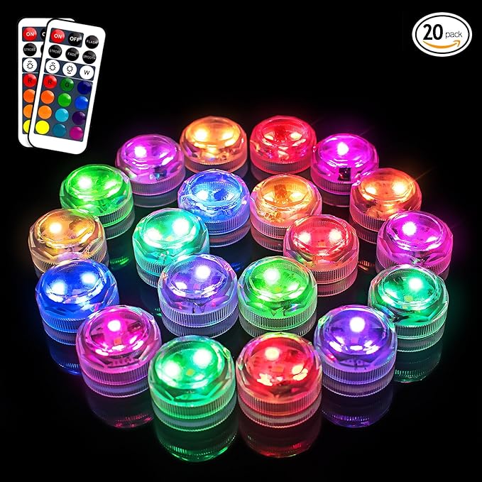 Submersible Led Lights with Remotes, Waterproof Tea Lights Candles Battery - Image 9