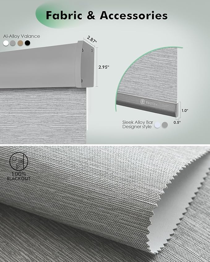 Yoolax Motorized Blinds with Remote, Automatic Roller Shades Cordless Electric - Image 5