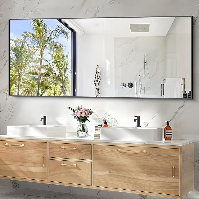 30x72inch Bathroom Mirror, Large Rectangular Wall Mirrors - Image 2