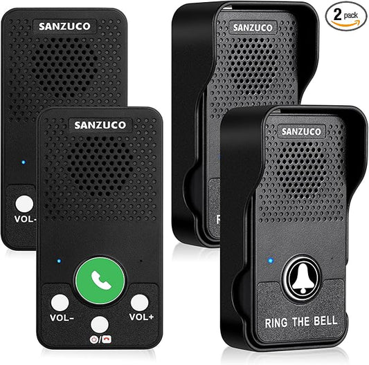 Wireless Doorbell, SANZUCO Doorbells Hands Free Communication, Full Duplex by SANZUCO