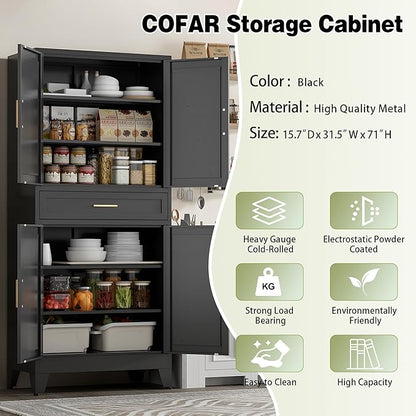 COFaR 71" Tall Metal Storage Cabinet - Image 5