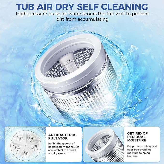 20Lbs Portable Washing Machine Nictemaw Portable Washer, 2.8 Cu.ft Washer and - Image 9