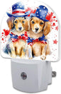 sndheke USA Flag Dog Couple Night Light Plug into Wall, American Patriotic Cute by sndheke