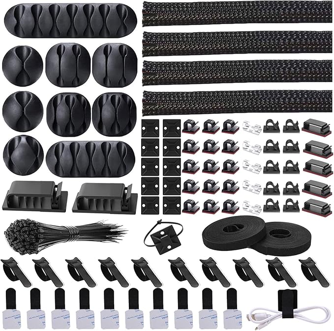 Cord Management Organizer Kit 4 Cable Sleeve split by N+NOROCME
