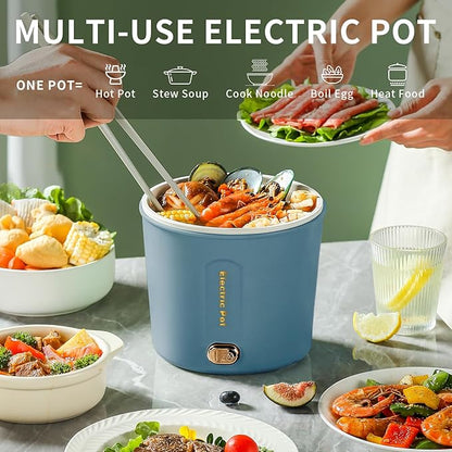 Hot Pot Electric, 1L Mini Ramen Cooker, 450W Rapid Noodles Cooker, Portable Pots - Image 4