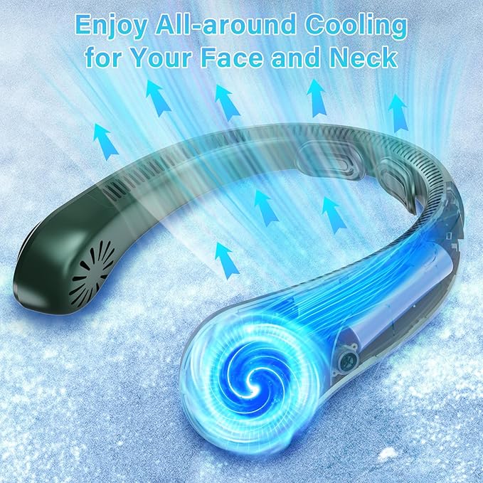 UZOPI Portable Neck Fan, Hands-Free, 5 Speeds, Gifts - Image 4