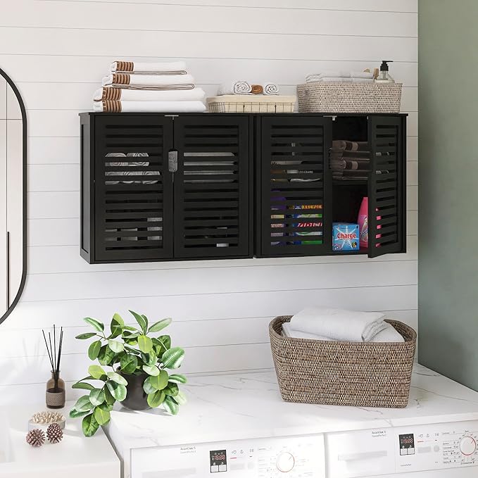 HITNET Black Bathroom Storage Cabinet, Hanging Medicine Cabinet - Image 6