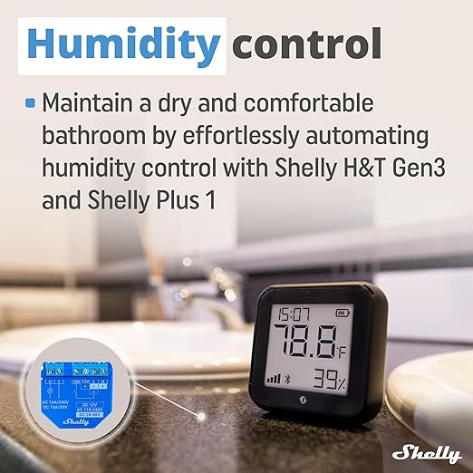 Shelly H&T Gen3 Black | Wi-Fi and Bluetooth Smart Temperature & Humidity Sensor - Image 3