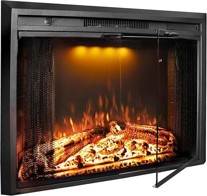 Electric Fireplace Insert, 36 Inches Recessed Fireplace Heater by Velaychimney