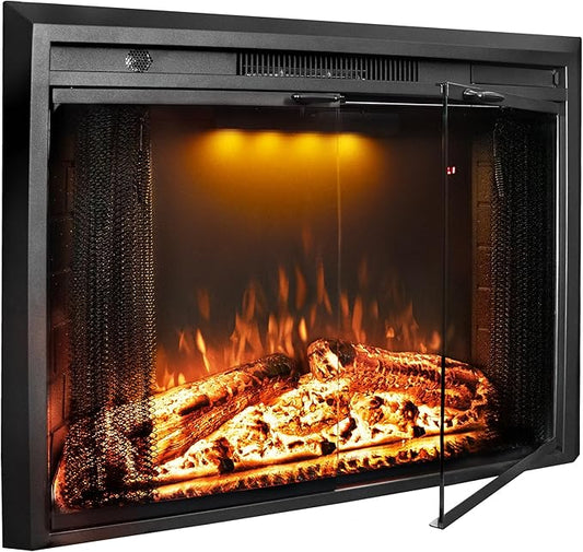 Electric Fireplace Insert, 36 Inches Recessed Fireplace Heater by Velaychimney