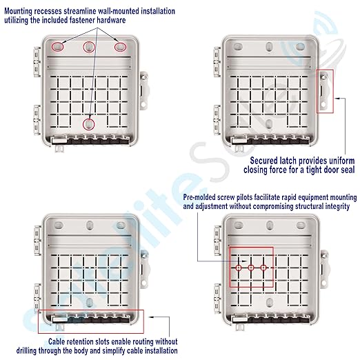 SatelliteSale Weatherproof Junction Box Heavy Duty Enclosure 8x7x2 Inches - Image 2