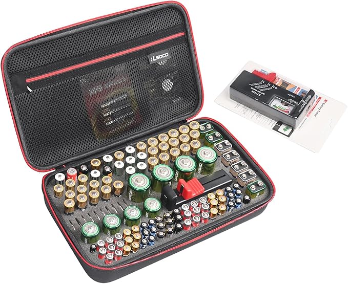 RLSOCO Battery Organizer Storage Case Holder Stores Up to 120+ Batteries: AA by RLSOCO