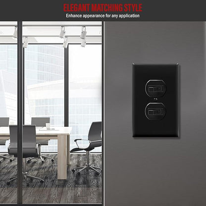 ENERLITES Mid-Size Duplex Receptacle Wall Plate, Electrical Outlet Covers - Image 4