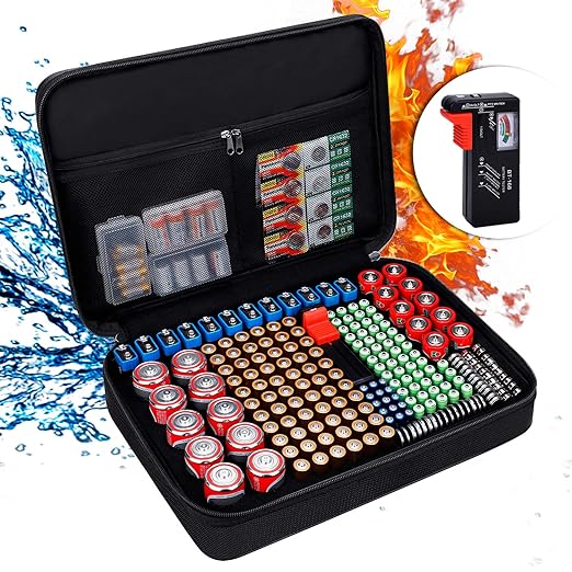 ENGPOW Battery Organizer, Fireproof Battery Organizer Storage Case by ENGPOW