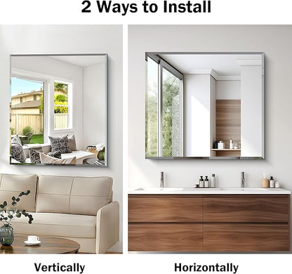 CILIBER Beveled Bathroom Mirror, 36x40 Inch Large Bathroom Mirrors - Image 7