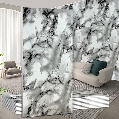 Wall Panels Peel and Stick，PVC Imitation Artificial Marble Tiles Sticker，20 pcs by Unknown