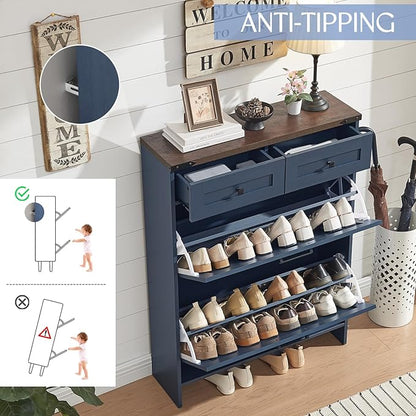 Shoe Storage Cabinet, Farmhouse Shoe Organizer - Image 5