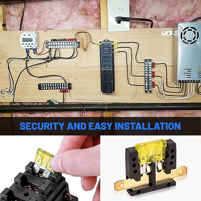 RED WOLF Car 10 Way Fuse Block Blade Fuse Box Standard Circuit Fuses Holder Fit - Image 3