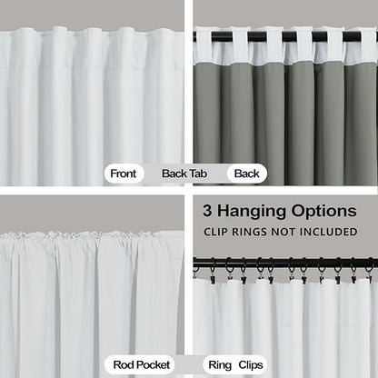 KOUFALL Extra Long White Curtains 105 Inch Floor to Ceiling Linen Blackout - Image 4