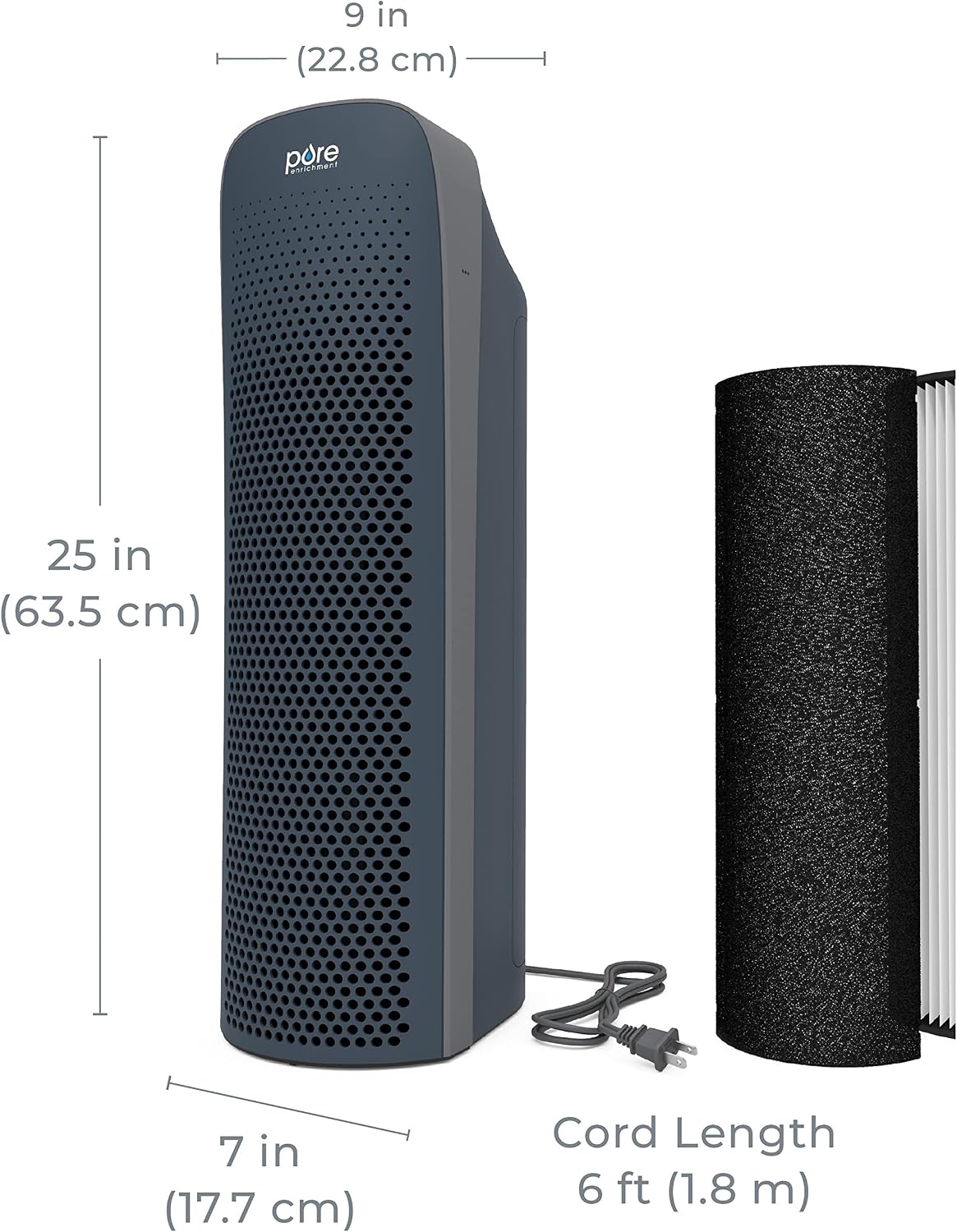 pure enrichment purezone elite 4-in-1 hepa air purifier, front angle view