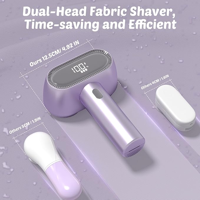 Tylasom Fabric Shaver, Rechargeable Double-Head Lint Remover, Electric Lint - Image 2