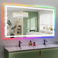 YEELAIT 72x40 Inch RGB LED Bathroom Mirror Front Light and RGB Backlit Lighted by YEELAIT