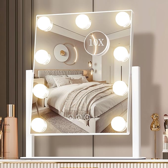 Vanity Mirror with Lights, Makeup Mirror with Lights, 3 Color Lighting Modes by NUSVAN
