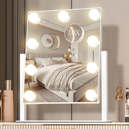 Vanity Mirror with Lights, Makeup Mirror with Lights, 3 Color Lighting Modes by NUSVAN