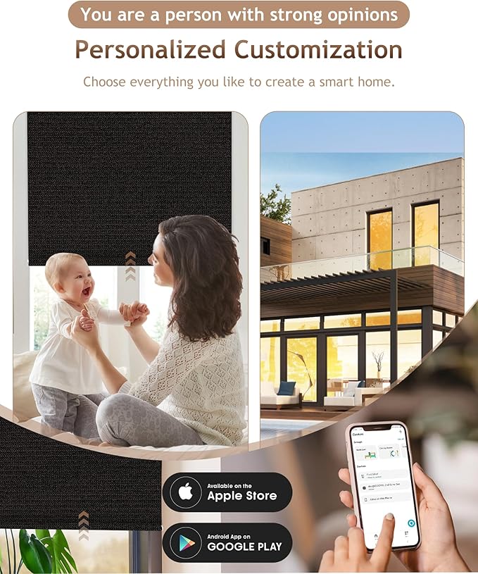 Kincmo Motorized Blinds with Remote, 100% Blackout Motorized Roller Shades Work - Image 2