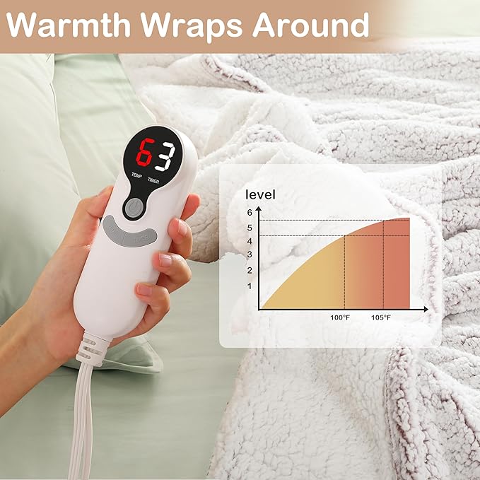 Electric Heated Blanket Full Size 72"×84" - Image 3