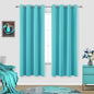 Turquoise Curtains 63 Inch Length by KOUFALL