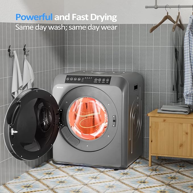 ROVSUN 13.2LB Portable Clothes Dryer, 3.5 Cu.Ft High End Front Load Tumble - Image 3