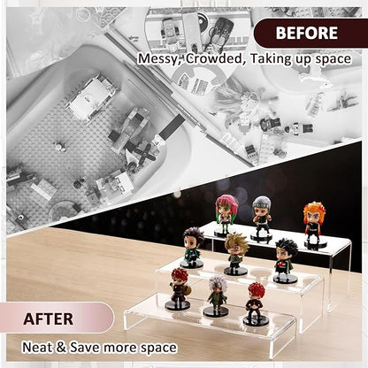 LFTYTUO 1 Set Large Acrylic Clear Display Risers, 3 Sizes 12" Rectangular - Image 6