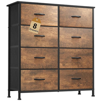 DWVO Fabric Dresser for Room, Rustic Storage 8 Drawers, Dresser & Chest of by DWVO
