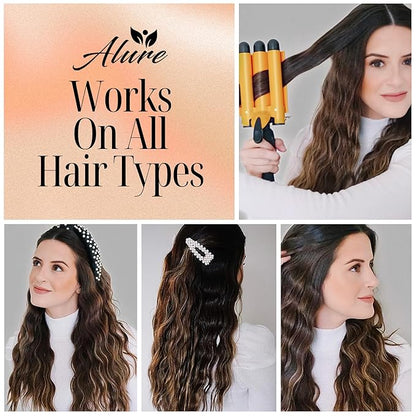 Alure Three Barrel Curling Iron Wand Hair Waver - Image 2