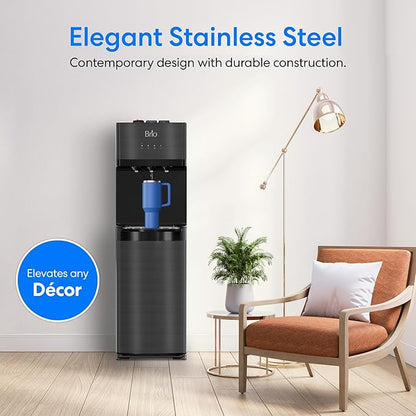 Brio Self Cleaning Bottom Loading Water Cooler Water Dispenser – Black - Image 5