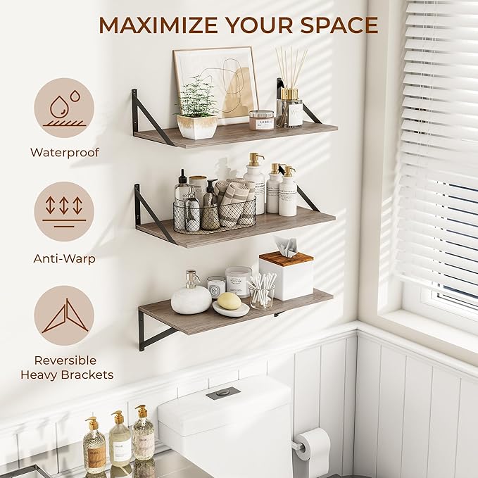 Heimlove 24" W x 12" D Wall Shelves - Image 4