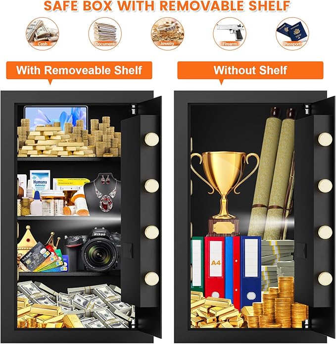 27.56"H Large Safe Box for Home & Office, 6.1 cu ft Anti-Theft Safety Box - Image 4