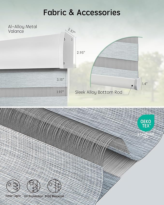 Yoolax Motorized Blinds with Remote, Electric Zebra Blinds - Image 5