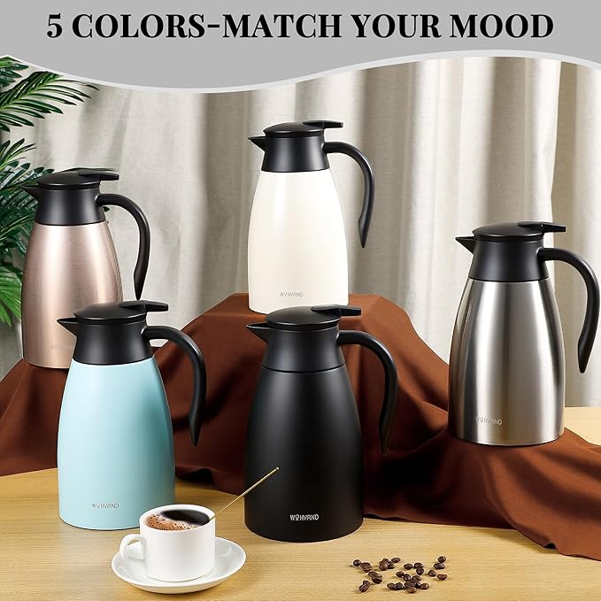 51 Oz Thermal Coffee Carafe, Stainless Steel Insulated Vacuum coffee crafts to - Image 5