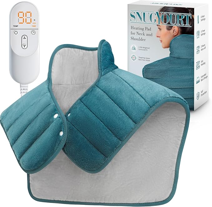 Heating Pad for Neck and Shoulders and Back, 24 x 23 XL Large Heat Wrap for by SNUGYOURT