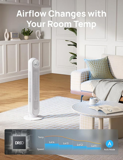 Dreo Tower Fan for Bedroom, 25ft/s Velocity Quiet Floor Fan, 90° Oscillating - Image 7